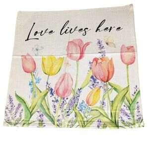 NWOT Spring Floral Zippered 17x17 Decorative Pillow Cover